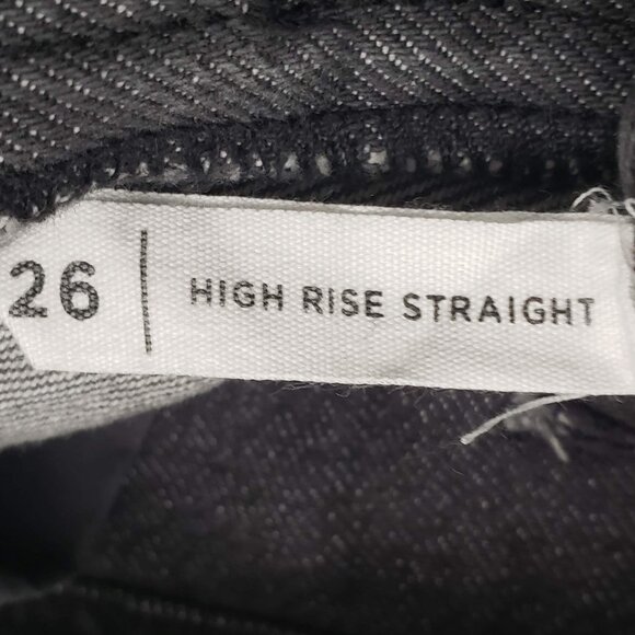 Pacsun High Rise Straight Jeans Women's Patchwork Color Panel Buttonfly Mom 26 - Picture 9 of 9